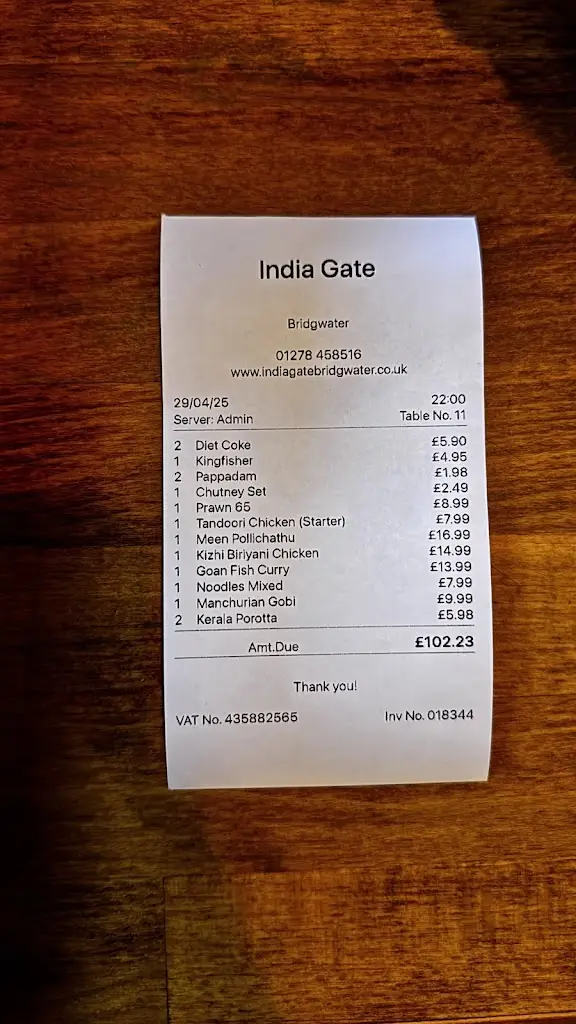 Jay Gamare_India Gate_Bridgwater_review