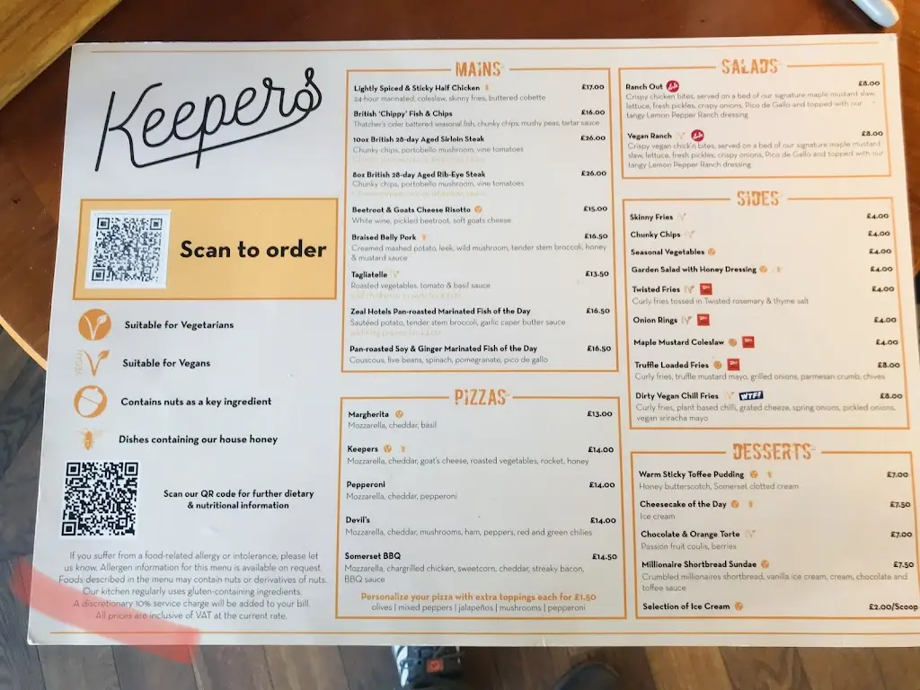 Menu_Keepers Kitchen & Bar_Bridgwater_immagine_3