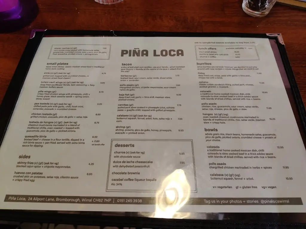 Menu_Pina Loca Mexican Restaurant_Bromborough_image_2