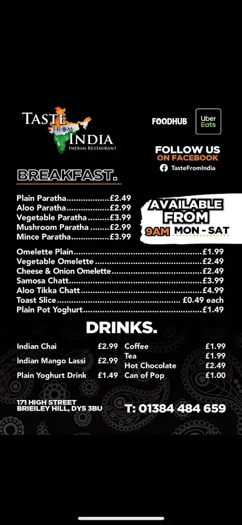 Menu_Taste From India_Brierley Hill_image_2
