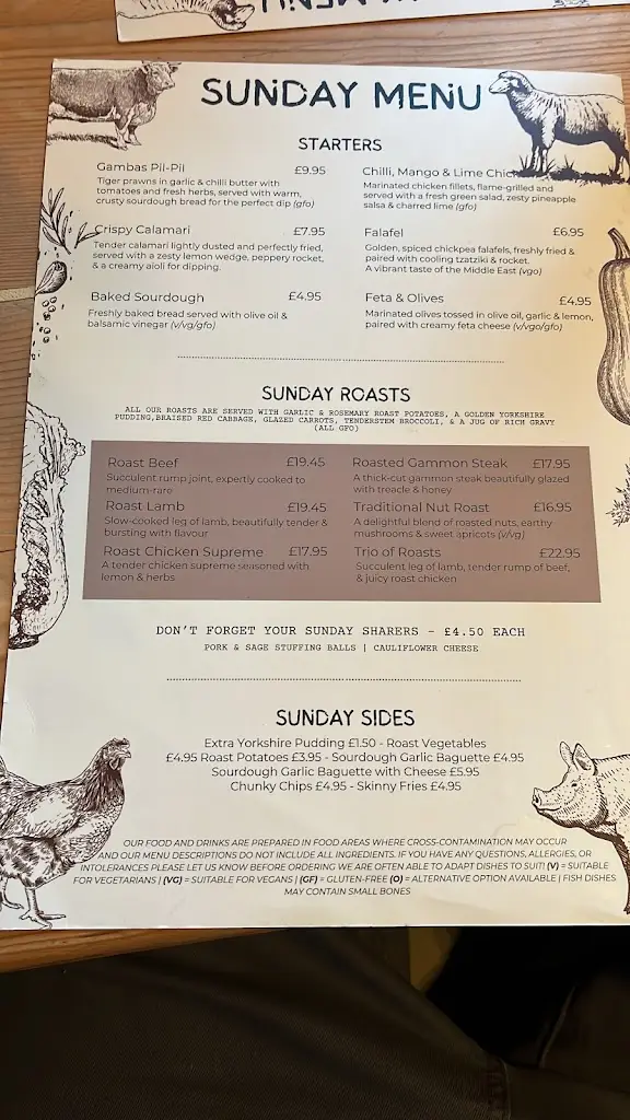 Menu_The White Horse_Brixworth_image_1