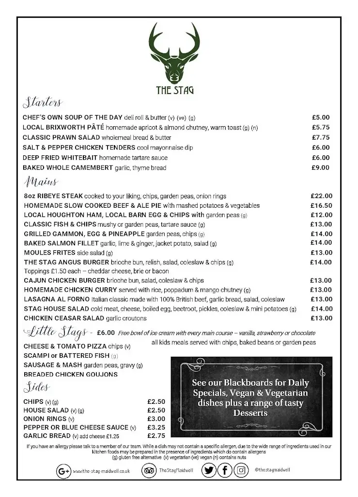 Menu_The Stag Maidwell_Brixworth_imagen_1