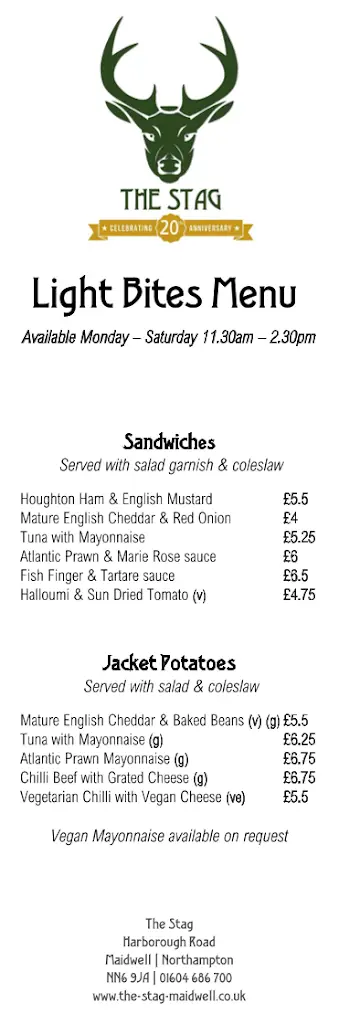 Menu_The Stag Maidwell_Brixworth_imagen_3