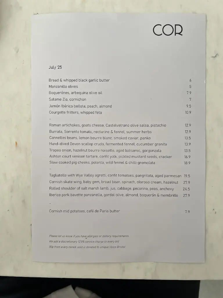 Menu_COR Restaurant_Briston_image_1