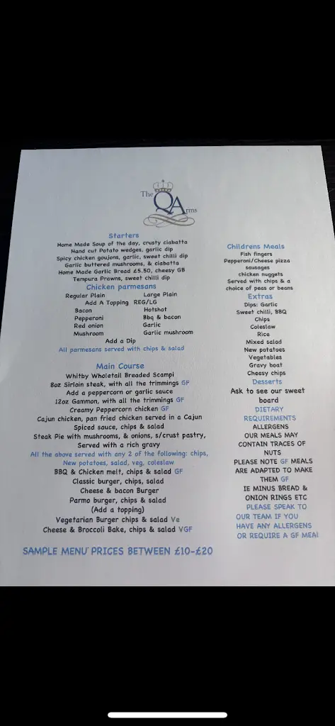 Menu_The Queens Arms_Brotton_image_2