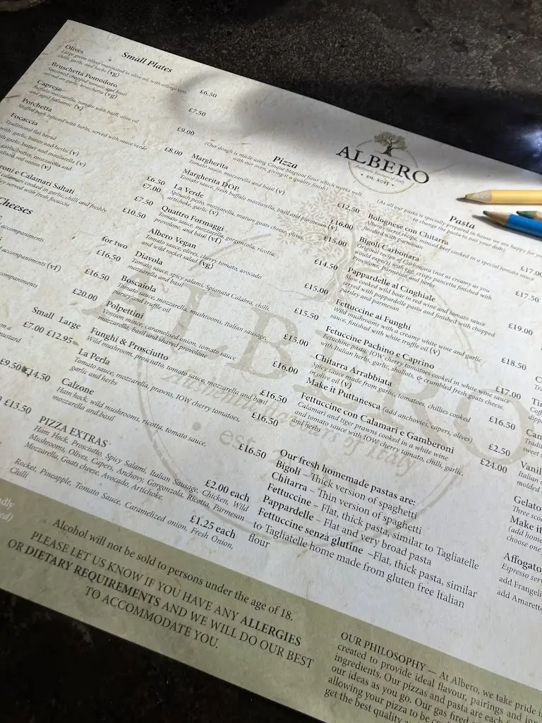 Menu_Albero Italian_Brockenhurst_image_3