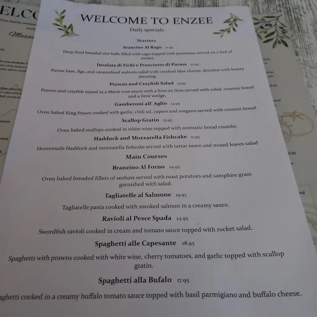 Menu_Enzee Brockenhurst Ristorante & Pizzeria_Brockenhurst_image_2