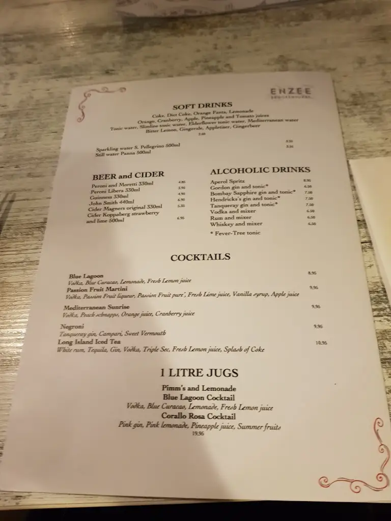Menu_Enzee Brockenhurst Ristorante & Pizzeria_Brockenhurst_image_4