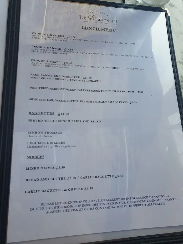 Menu_Le Blaireau_Brockenhurst_image_1