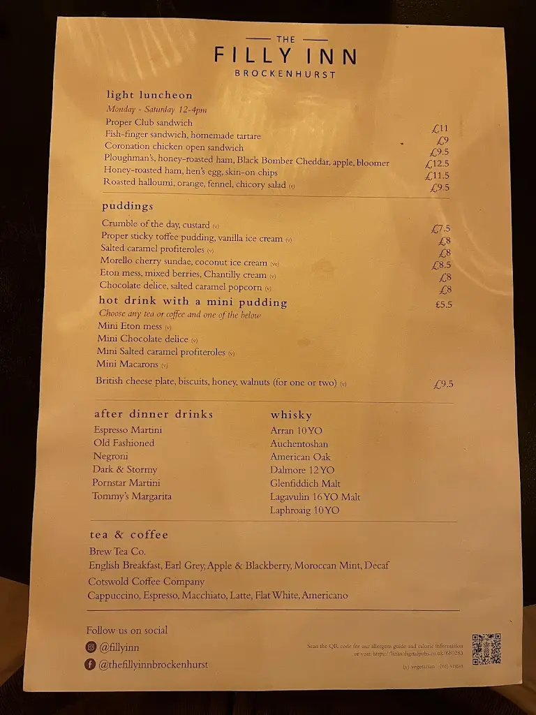 Menu_Filly Inn_Brockenhurst_image_1