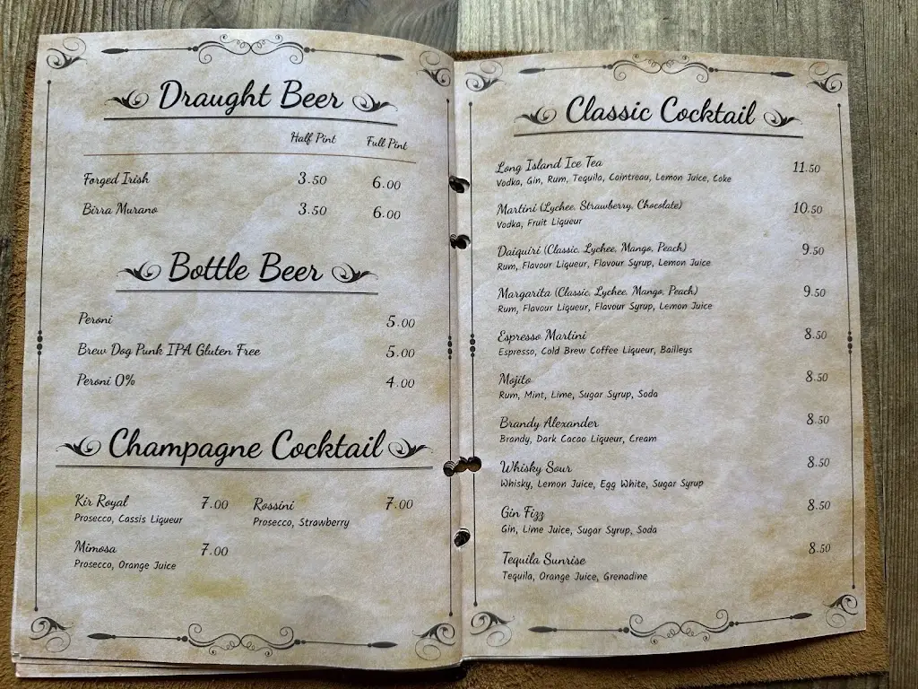 Menu_Memories Cafe Bar_Altrincham_image_2