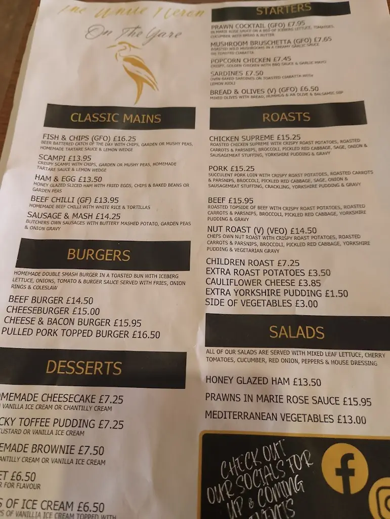 Menu_The White Heron_Brundall_image_1