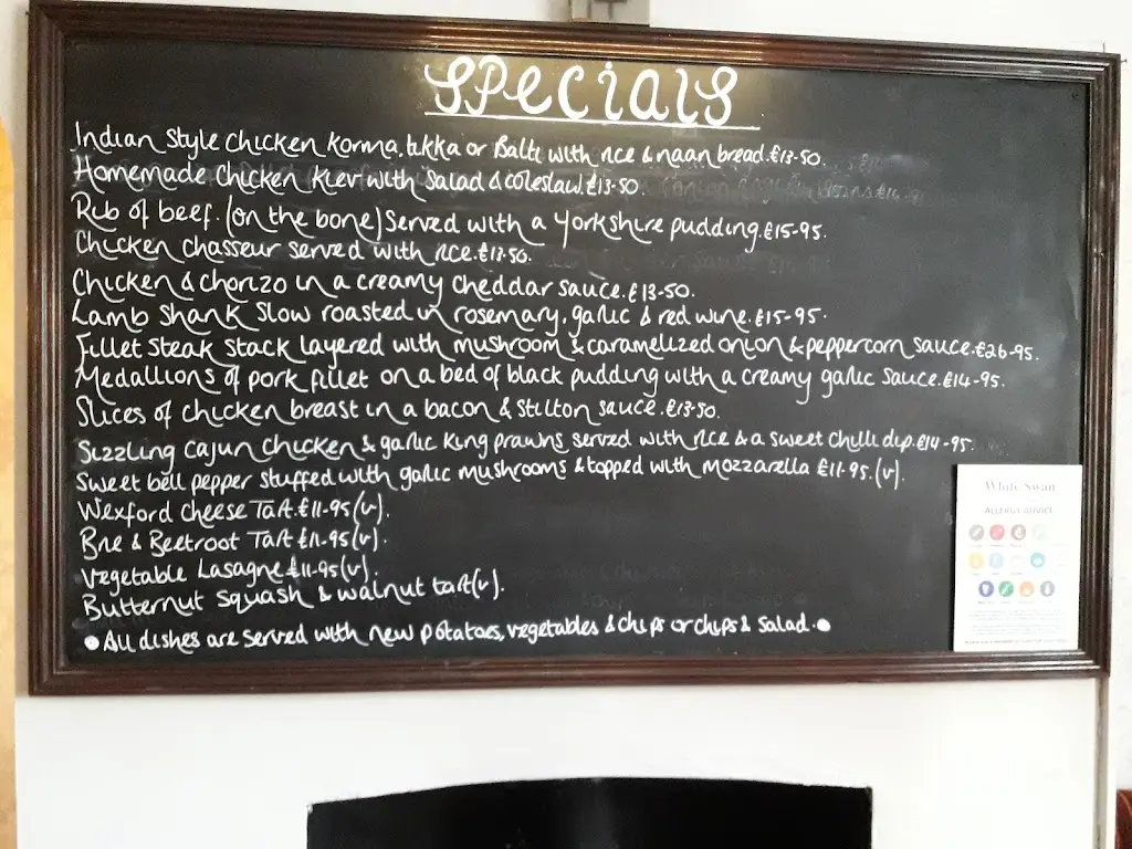 Menu_The White Swan_Bubwith_image_4