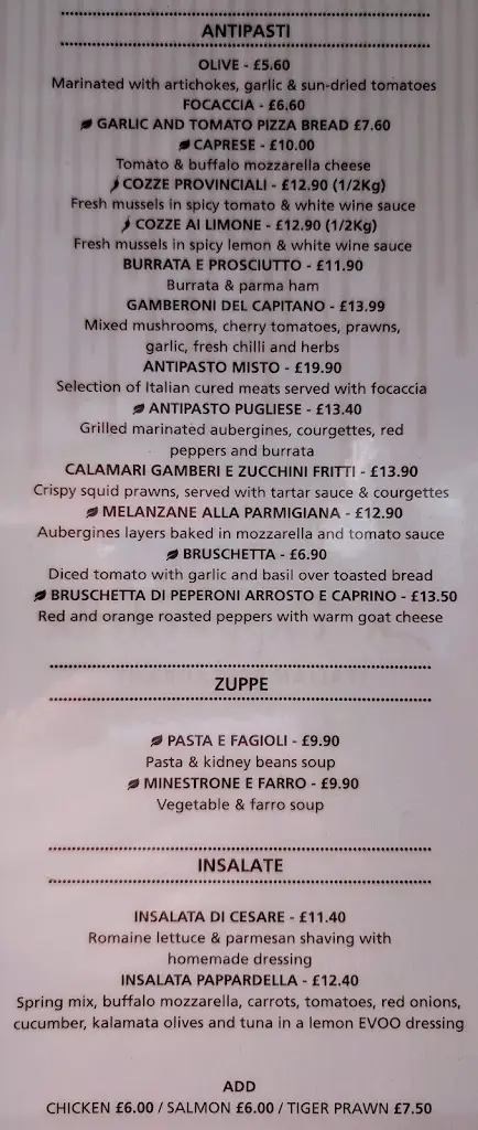 Menu_La Pappardella_Brompton_image_2