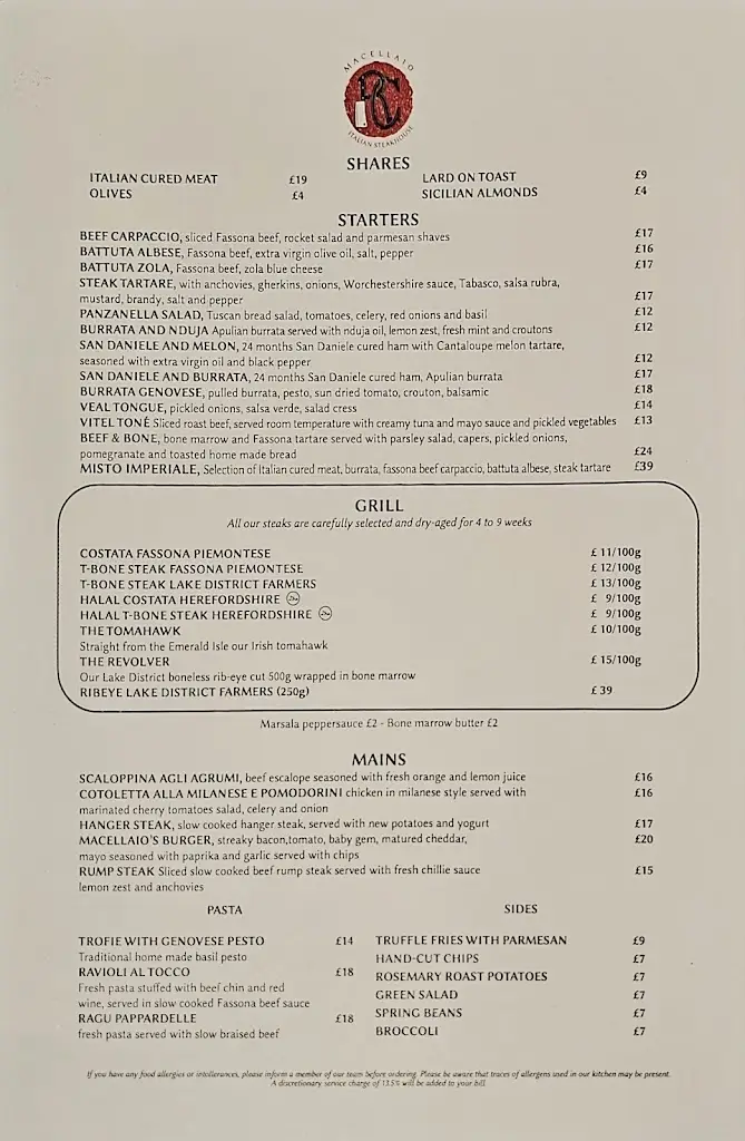 Menu_Macellaio RC South Kensington_Brompton_imagen_2