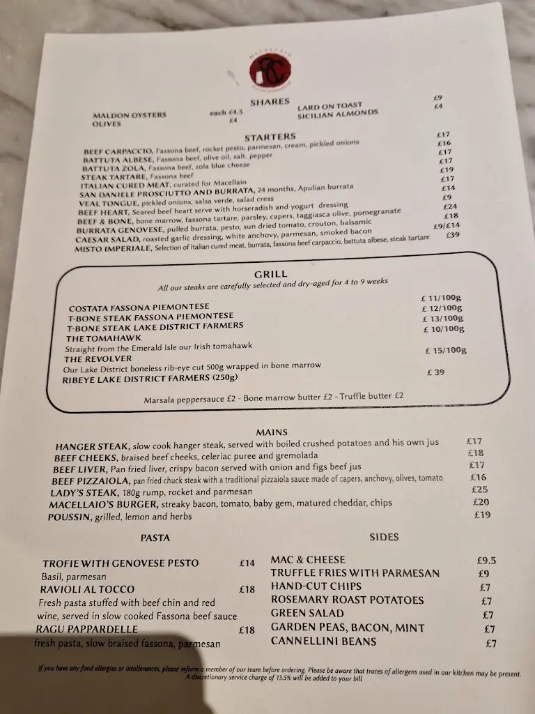 Menu_Macellaio RC South Kensington_Brompton_imagen_4