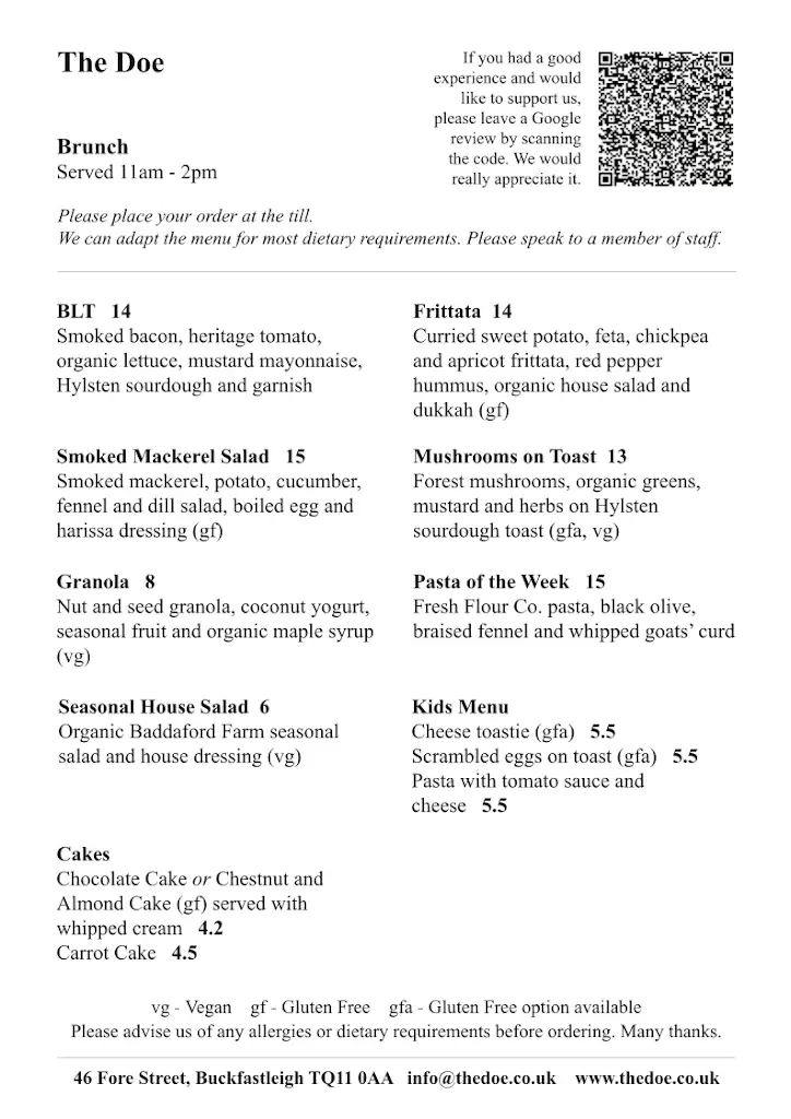 Menu_The Doe_Buckfastleigh_image_3