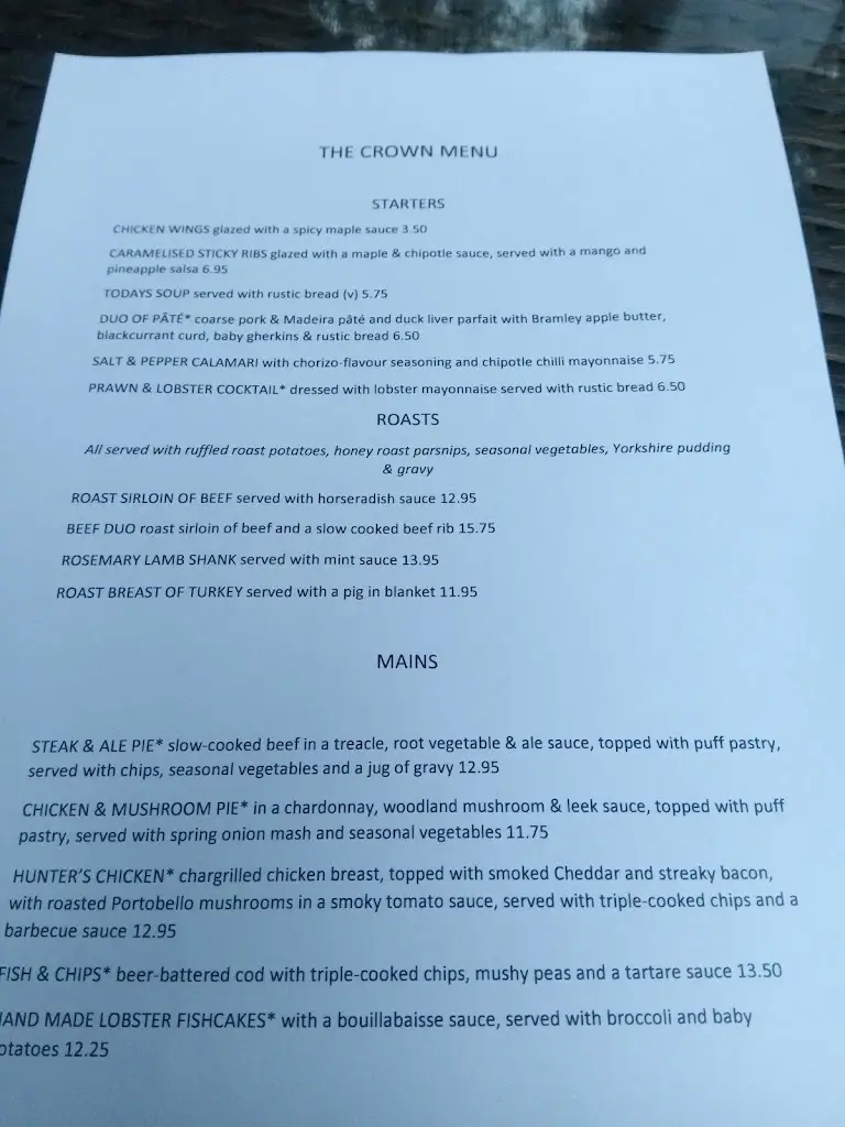 Menu_The Crown_Broxbourne_immagine_4