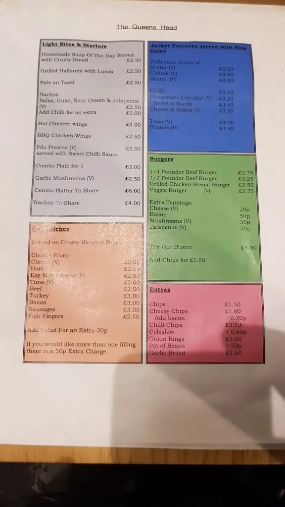 Menu_The Queens Head_Broxbourne_image_2