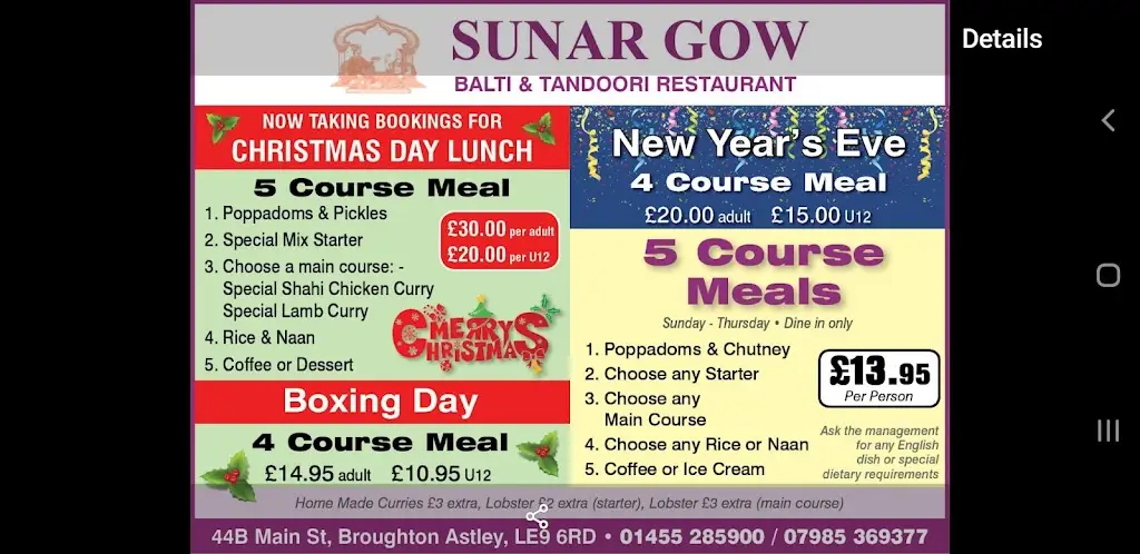 Menu_Sunargow Tandoori_Broughton Astley_image_1