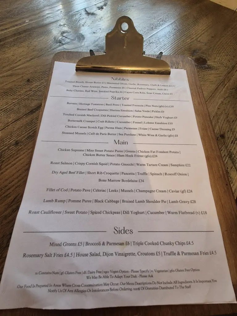 Menu_The Crab and Cow_Broughton Astley_image_1