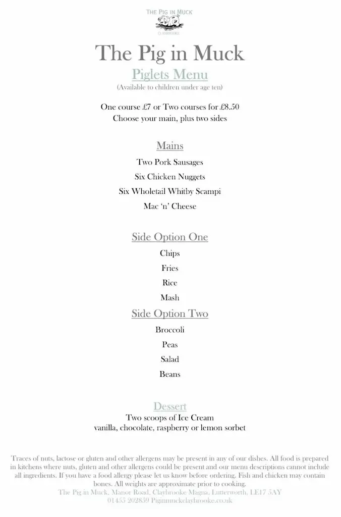Menu_The Pig In Muck_Broughton Astley_image_2
