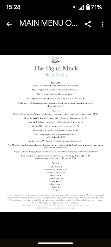 Menu_The Pig In Muck_Broughton Astley_image_3
