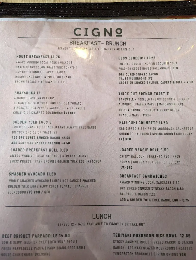 Menu_CIGNO - Coffee Shop & Kitchen_Brownhills_image_2