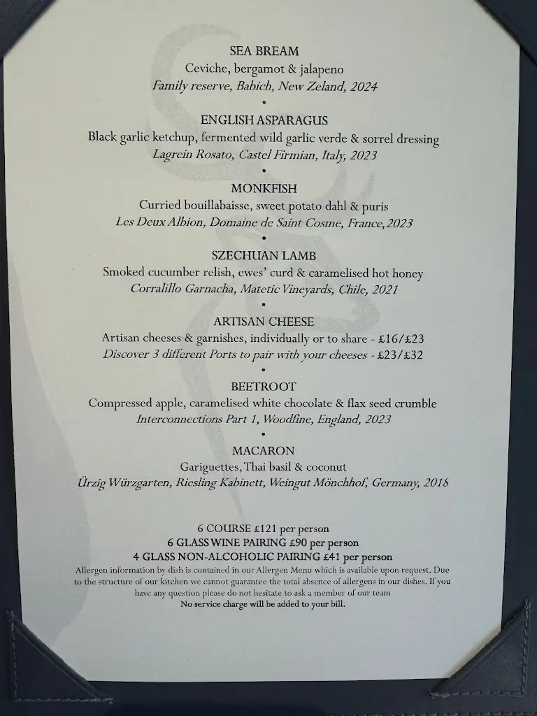 Menü_Paris House_Buckinghamshire_Bild_1