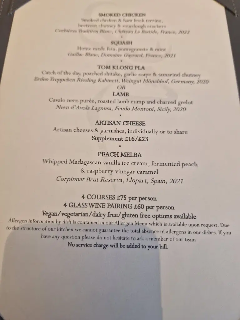 Menü_Paris House_Buckinghamshire_Bild_2