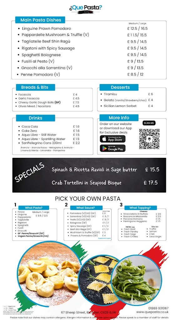 Menu_Que Pasta_Ambrosden_image_1