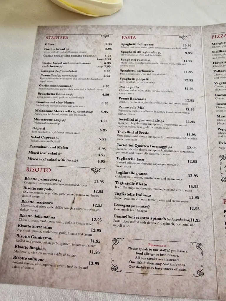 Menu_Va Bene Bar & Ristorante Italian_Broseley_image_1
