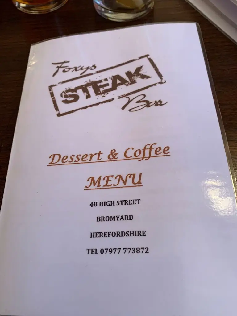 Menu_Foxy's Steak Bar_Bromyard_image_2
