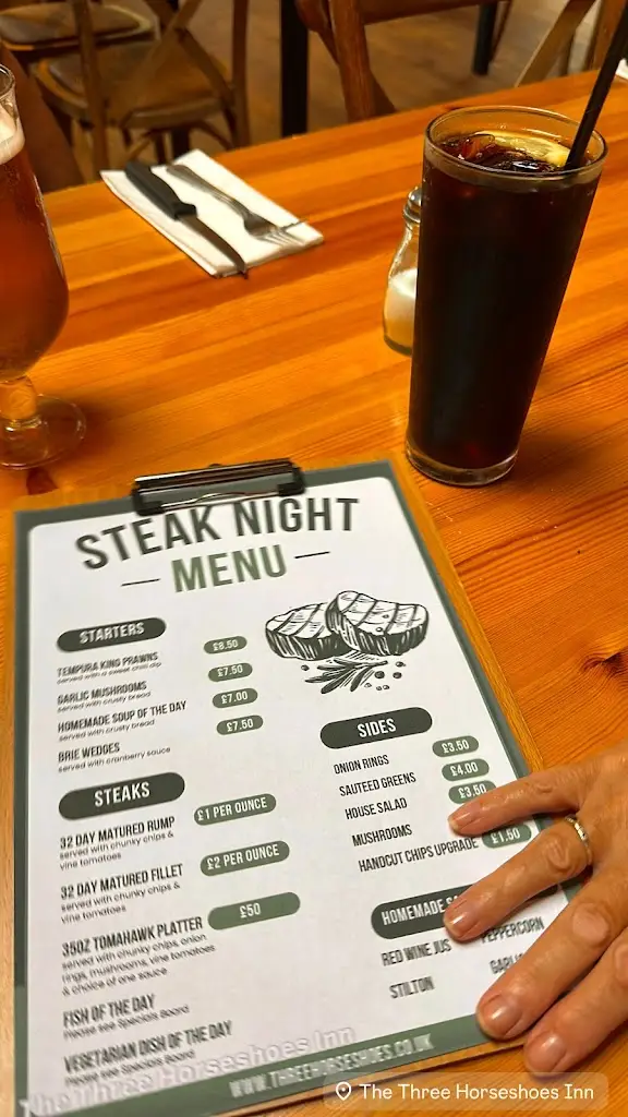 Menu_The Three Horseshoes Inn_Bromyard_image_1