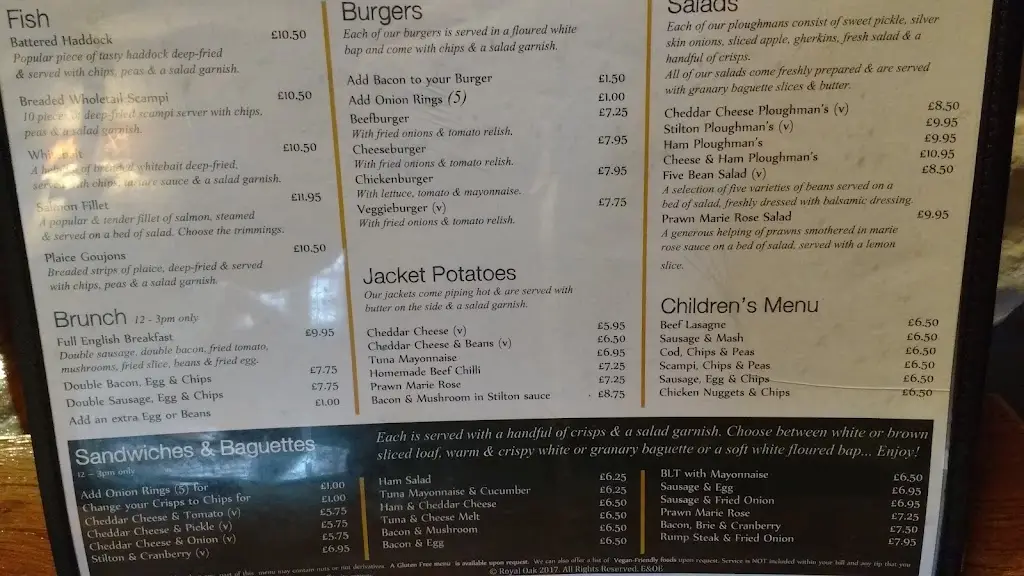 Menu_The Royal Oak_Bromyard_image_1