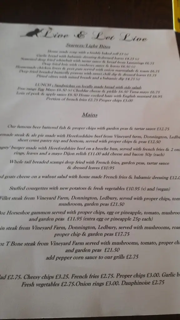 Menu_The Live & Let Live_Bromyard_image_4
