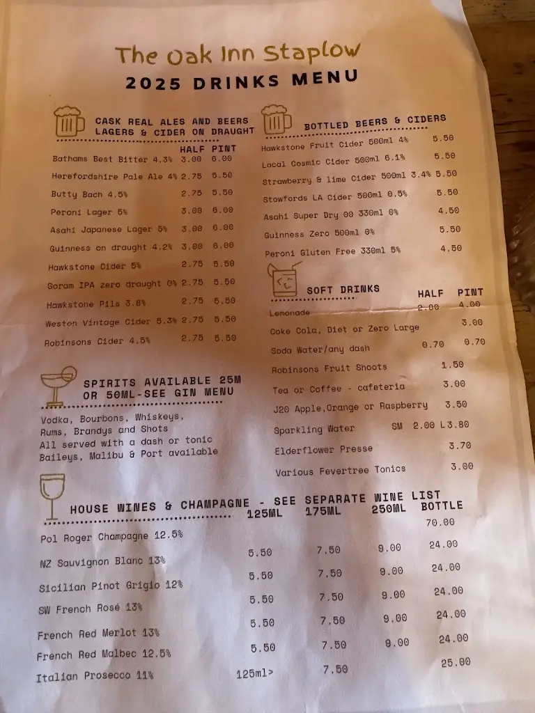 Menu_The Oak Inn Staplow HR8 1NP_Bromyard_image_3