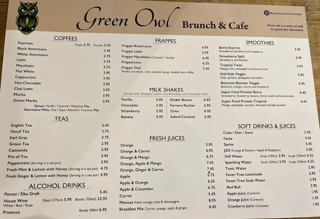 Menu_Green Owl Brunch & Café Buckhurst Hill_Buckhurst Hill_image_1