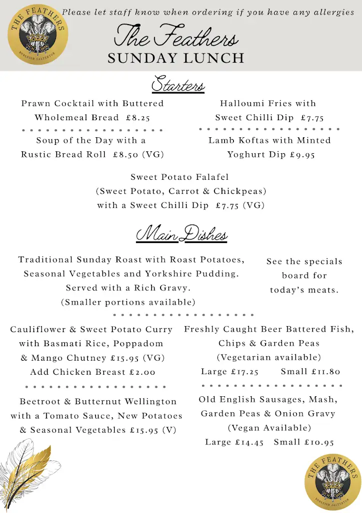 Menu_The Feathers_Budleigh Salterton_image_4