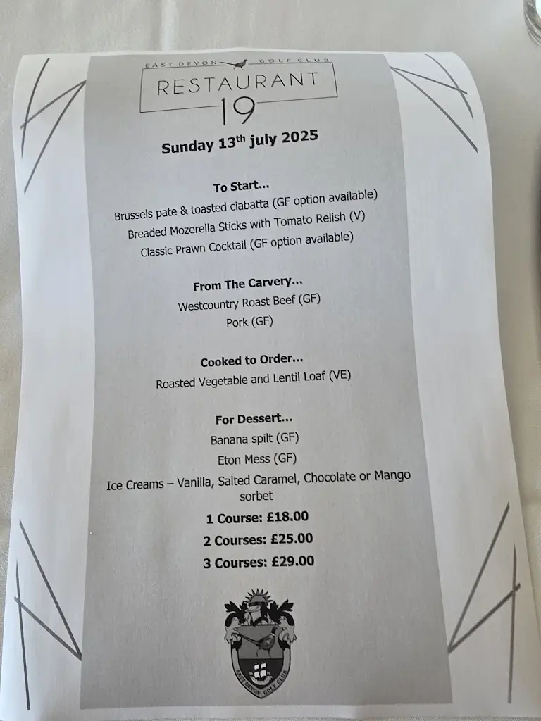 Menu_Restaurant 19_Budleigh Salterton_image_1