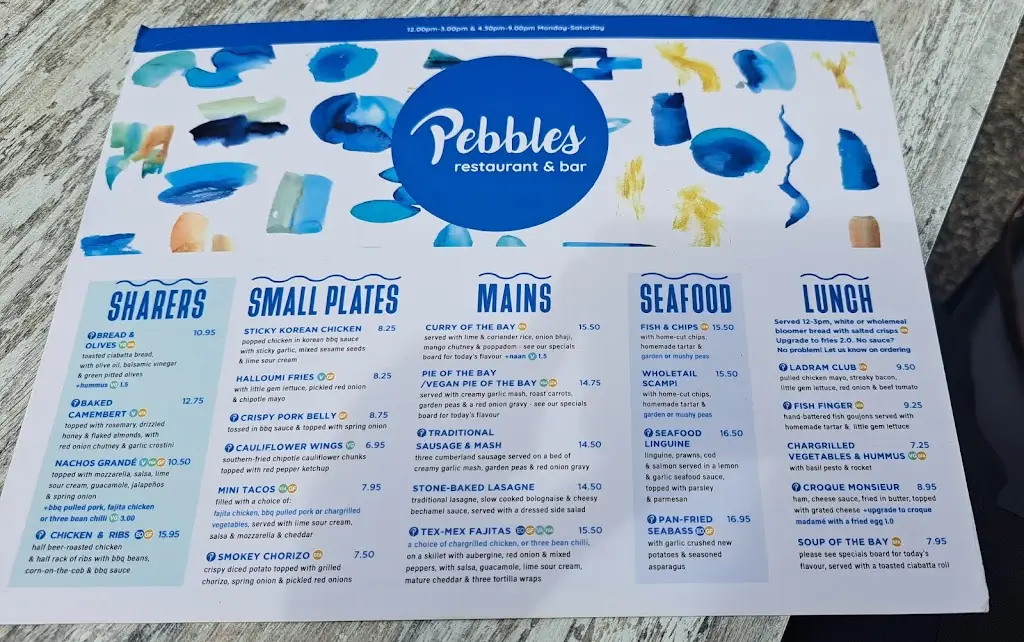 Menu_Pebbles Restaurant_Budleigh Salterton_image_2