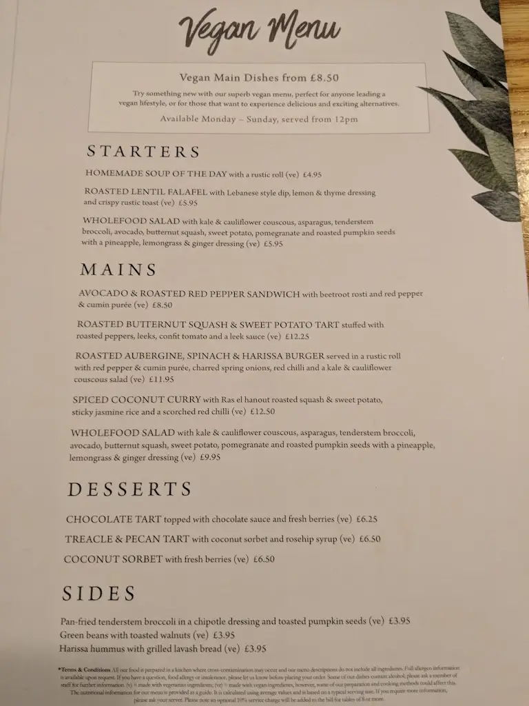 Menu_Cromwell Cottage Northampton_Bugbrooke_image_4