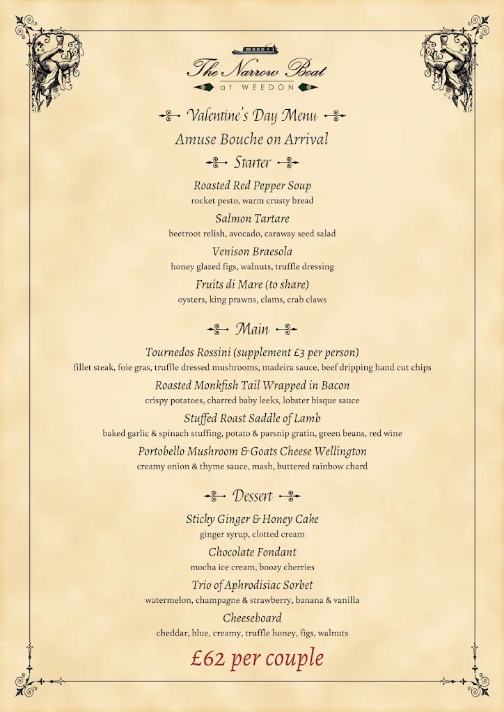 Menu_Narrow Boat at Weedon, Canalside Pub, Country Kitchen, Rooms_Bugbrooke_image_1