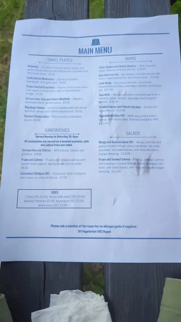 Menu_Narrow Boat at Weedon, Canalside Pub, Country Kitchen, Rooms_Bugbrooke_image_2