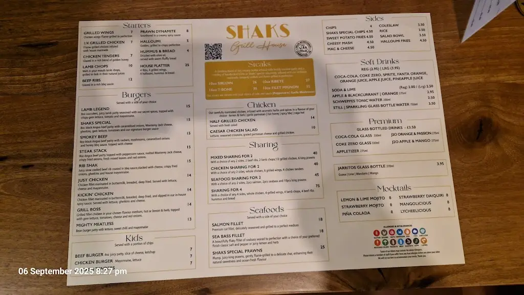 Menu_Shak’s Grill House_Bugbrooke_image_2