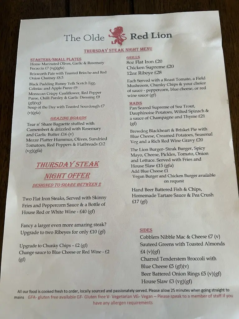 Menu_Olde Red Lion_Bugbrooke_image_1