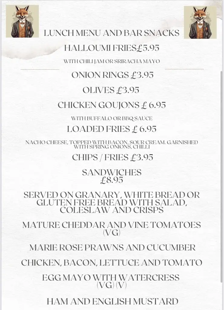 Menu_The Fox Aspenden_Buntingford_immagine_1