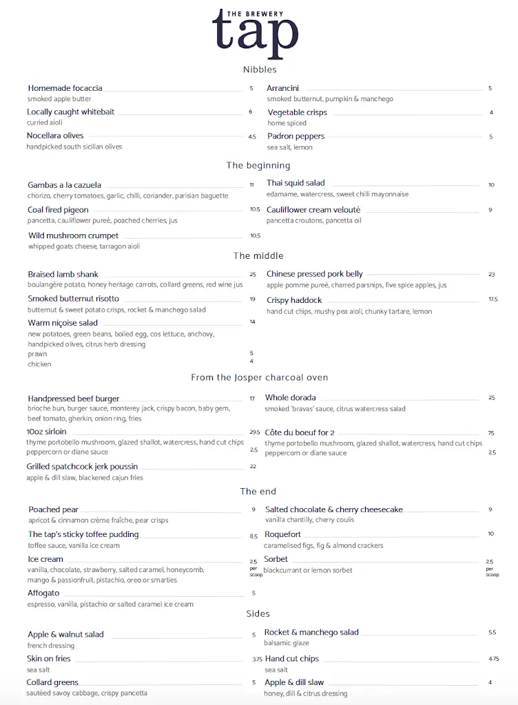 Menu_The Brewery Tap_Buntingford_image_1