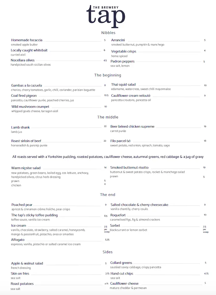 Menu_The Brewery Tap_Buntingford_image_2