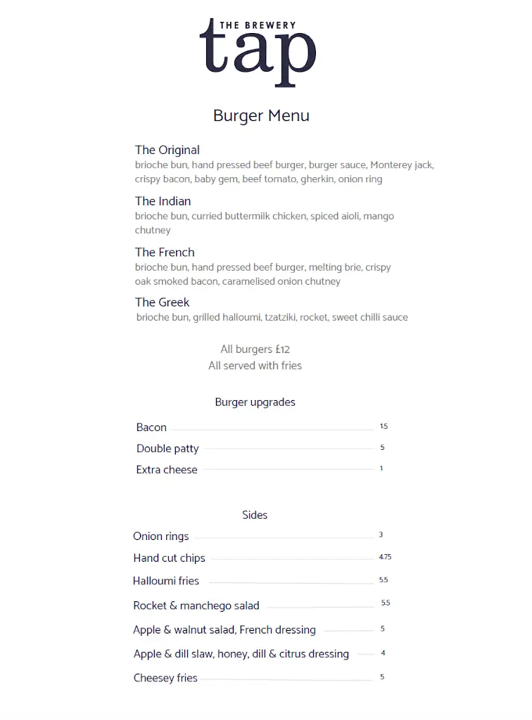 Menu_The Brewery Tap_Buntingford_image_4